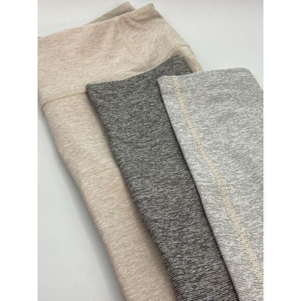 Outdoor Voices Womens Color Block‎ Ankle Leggings S Heather Oatmeal/Heather Grey
